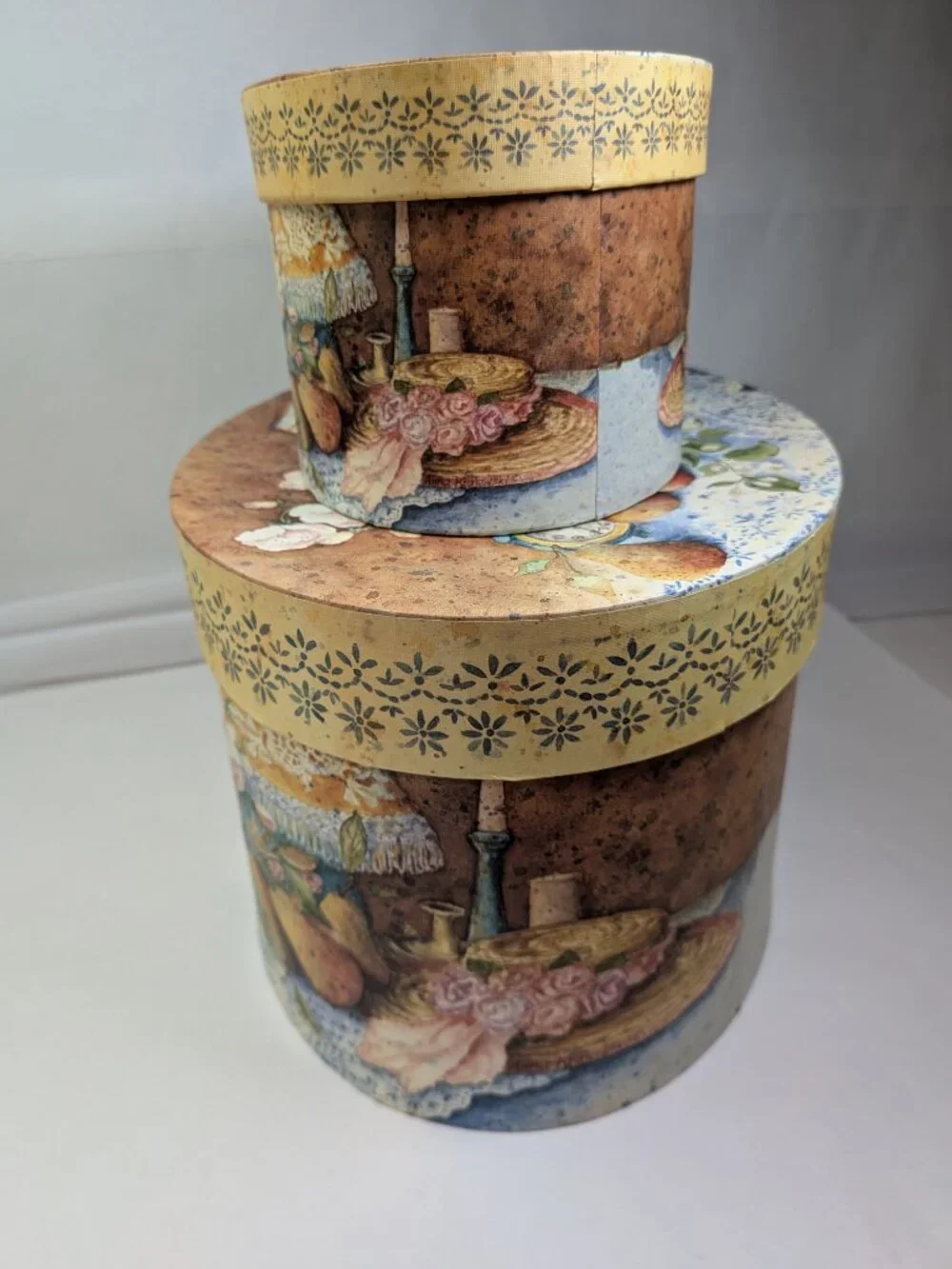 Vintage Bobs Boxes Lang Anna Krajewski Nesting Storage Oval Fruit 3 Boxes LANG